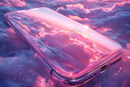 紫色云海下的手机背景图片