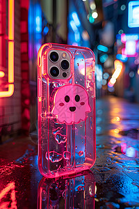 可爱手机壳粉色透明手机壳背景