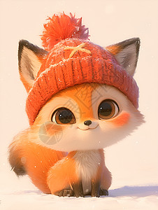 小狐狸戴帽子背景图片