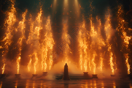 水火交融的舞台背景图片