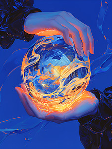 水晶球里的漩涡背景图片