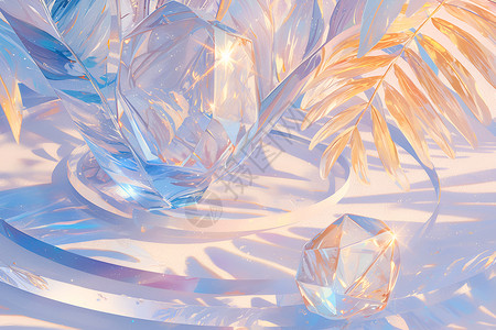 阳光下的水晶植物背景图片