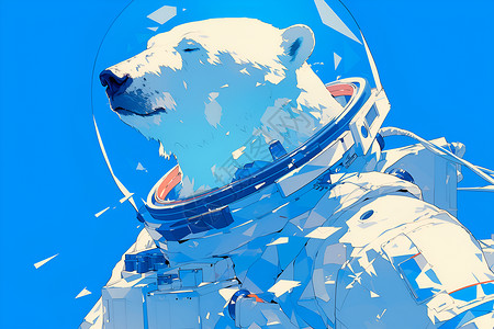 设计的北极熊插画背景图片