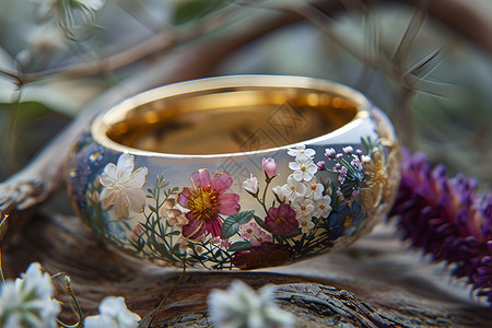 美观的花卉戒指背景图片