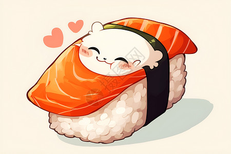 健康的寿司插画背景图片