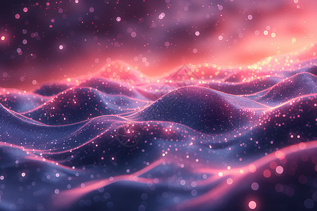 星空下的流动波浪设计图片