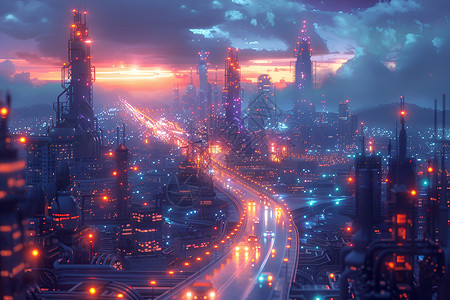 虚拟的建筑城市背景图片