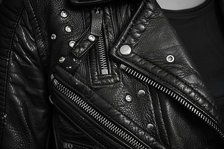 黑色的皮革夹克背景图片