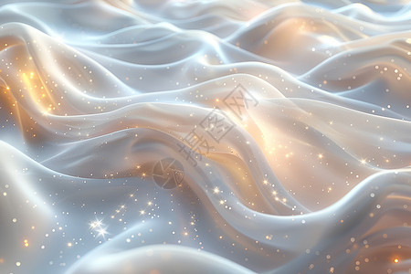 白色星光闪闪白色波浪上的光子设计图片
