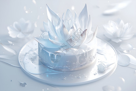 生日蛋糕银色背景图片