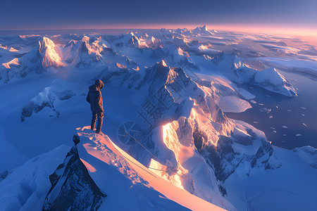 雪山探险背景图片