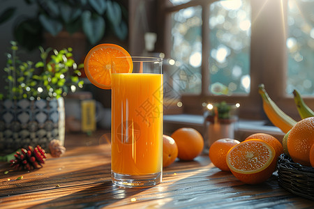 清新橙汁橙汁玻璃高清图片