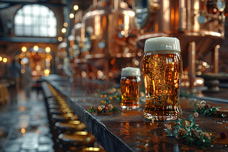 精酿啤酒透明桌子高清图片