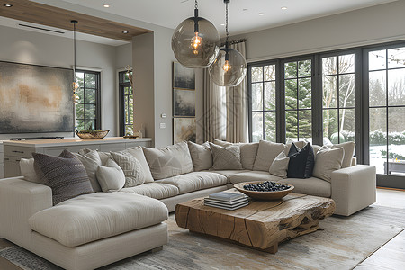 家具组合客厅客厅米色组合沙发背景