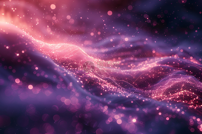 紫色微光粒子背景图片