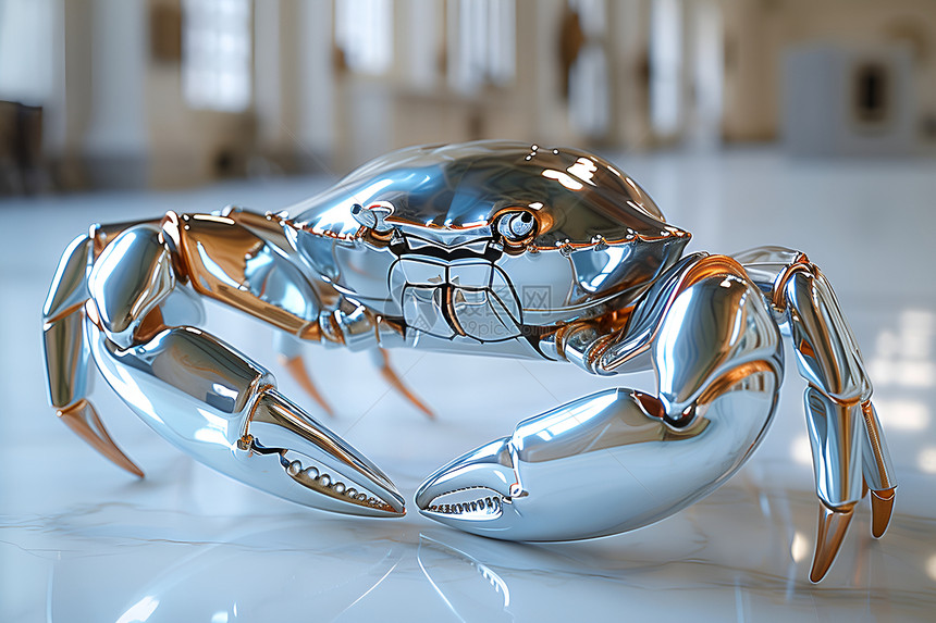 钢质螃蟹的闪烁艺术之境图片