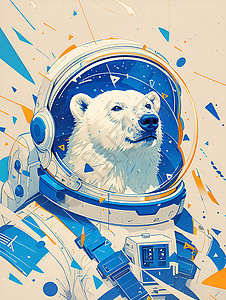 戴头盔的宇航熊背景图片