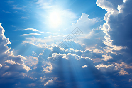 阳光透过云朵背景图片