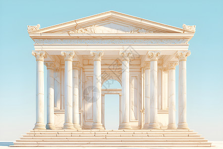 希腊建筑的柱子背景图片