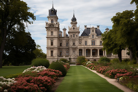 宫殿花园背景图片