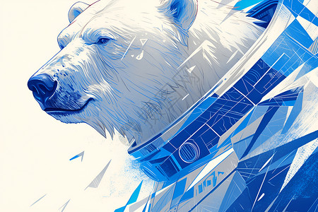 白色的宇航熊背景图片