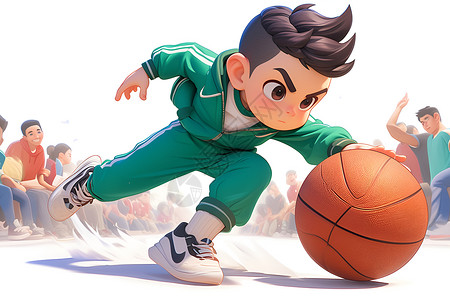 打篮球的帅气男孩背景图片