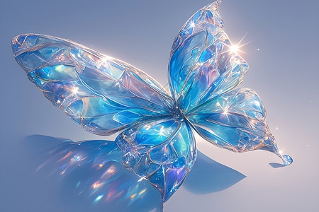蓝色水晶蝴蝶背景图片
