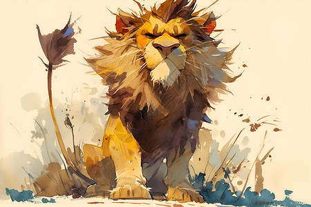 草原狮子背景图片