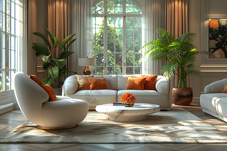 豪华舒适的客厅设计高清图片