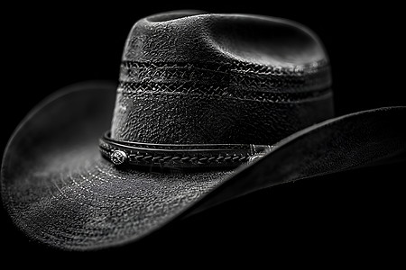 复古棕线纹理牛仔帽一张特写背景