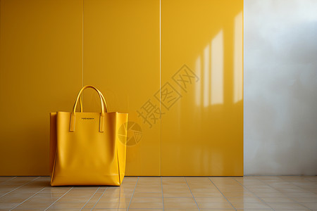 地上放着的黄色手提袋背景图片