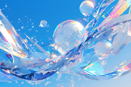 透明水泡气泡水泡天空插画