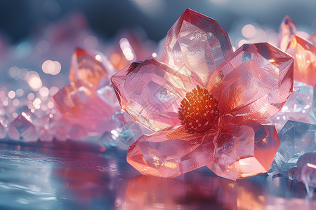 粉色水晶花背景图片