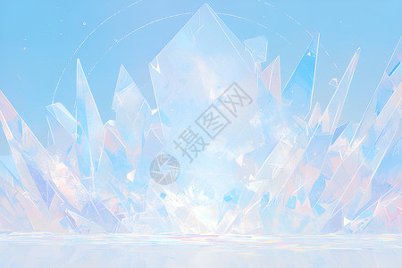 蓝天下的水晶碎片背景图片
