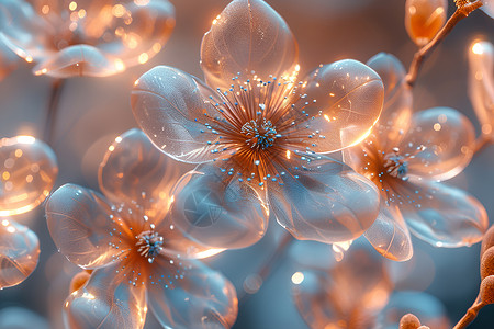 水晶般抽象的花朵在背景图片
