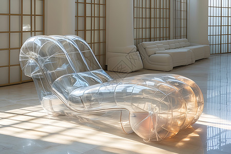 气垫素材室内简约的透明躺椅设计图片