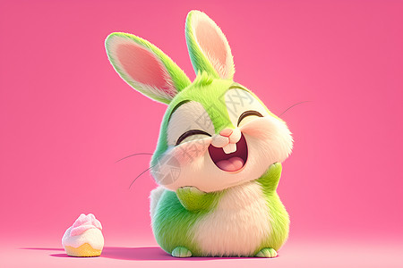 开心可爱的小兔子背景图片