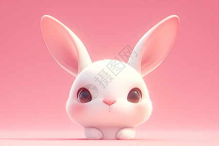 粉色背景中的小白兔背景图片