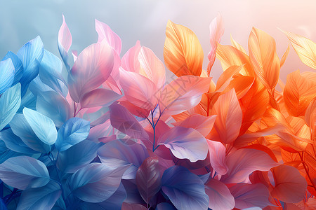 缤纷的彩色花朵背景图片