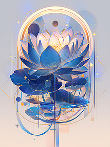 蓝色莲花背景图片