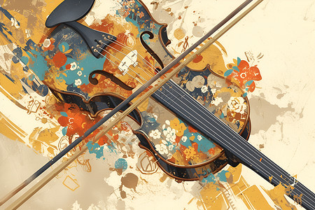 琴弓小提琴插画