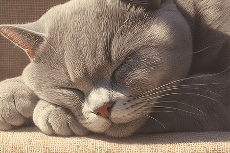 睡梦中英短猫背景图片