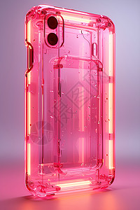 透明外壳粉色外壳的手机插画