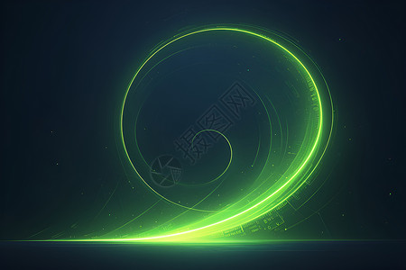 螺旋聚集神秘的绿黄光晕插画