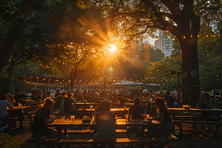 夏日狂欢城市公园音乐会现场背景图片