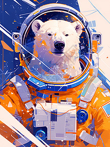 极地宇航熊背景图片