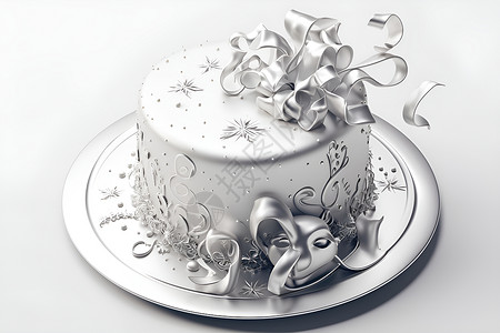 美味好吃的生日蛋糕美味的不锈钢生日蛋糕插画