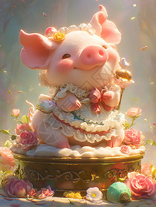 可爱的小猪背景图片
