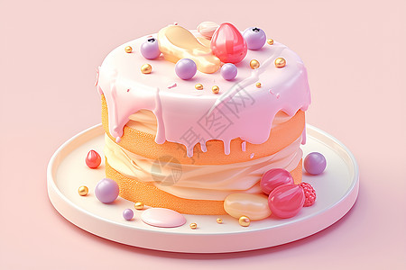 卡通奶油蛋糕背景图片