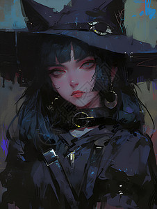 神秘的黑衣少女背景图片
